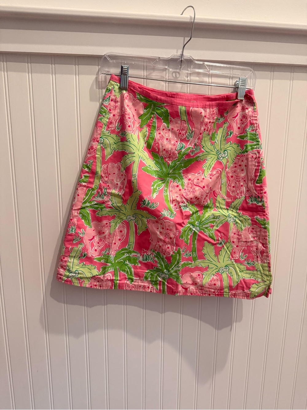Lilly Pulitzer Pink/Green reversible wrap A-Line Skirt. Size 6